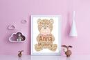 Personalised Teddy Bear 1 Word Art Poster Print