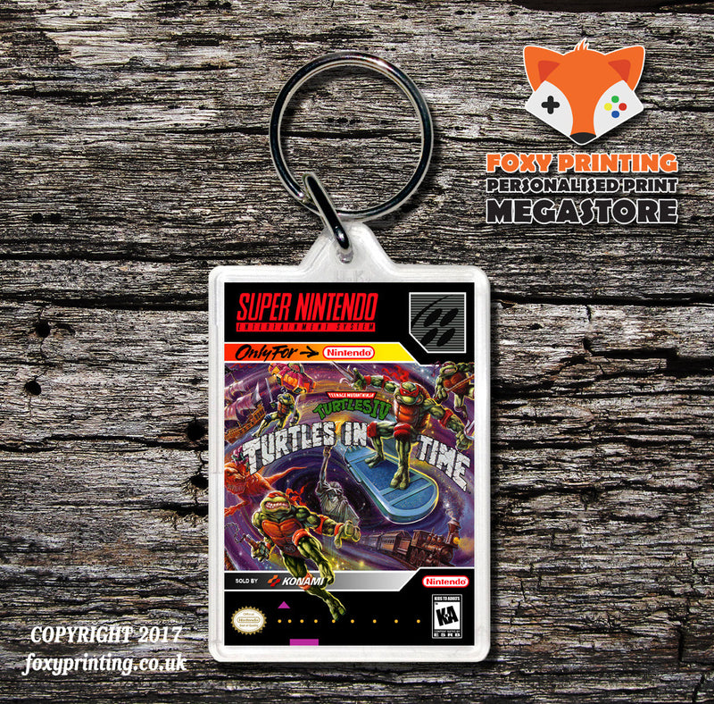 Teenage Mutant Ninja Turtles IV Turtles In Time Game Inspired Retro Gaming Keyring