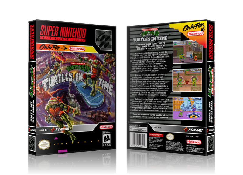 Teenage Mutant Ninja Turtles IV Turtles In Time Replacement Nintendo SNES Game Case Or Cover