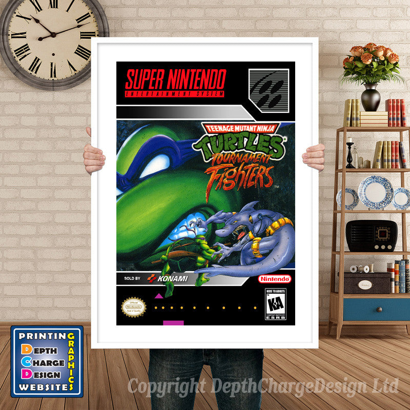 Teenage Mutant Ninja Turtles Tournament Fighters Super Nintendo GAME INSPIRED THEME Retro Gaming Poster A4 A3 A2 Or A1