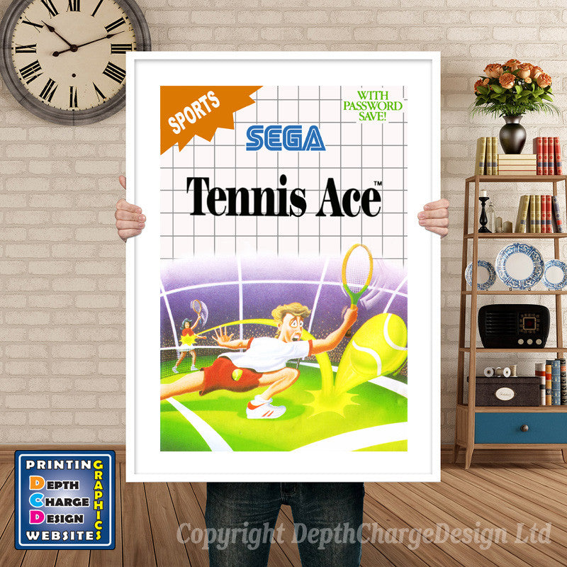 Tennis Ace Inspired Retro Gaming Poster A4 A3 A2 Or A1