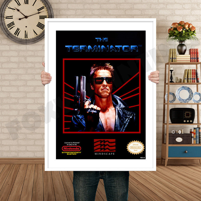 Terminator Retro GAME INSPIRED THEME Nintendo NES Gaming A4 A3 A2 Or A1 Poster Art 590