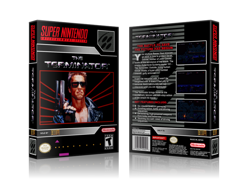 Terminator Replacement Nintendo SNES Game Case Or Cover