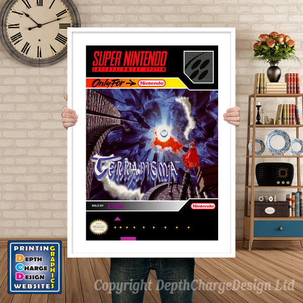 Terranigma Super Nintendo Game Inspired Theme Retro Gaming Poster