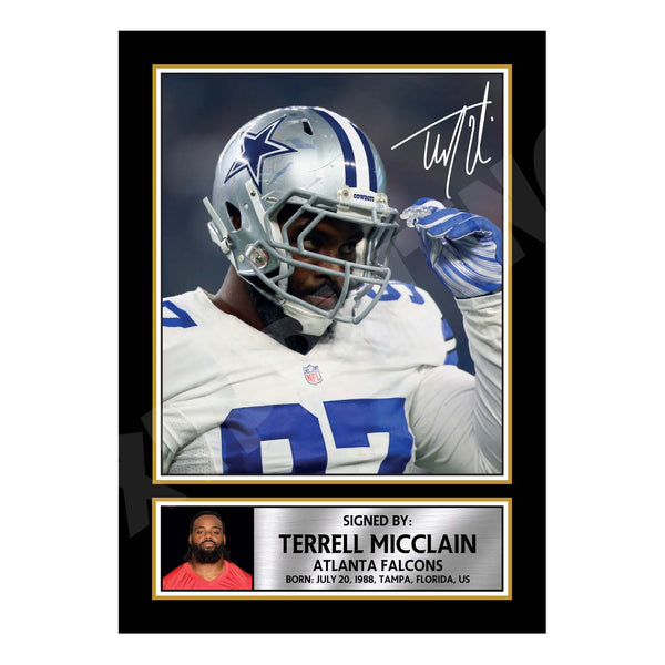 Terrell MicClain 1 American Football Printed Signature Print