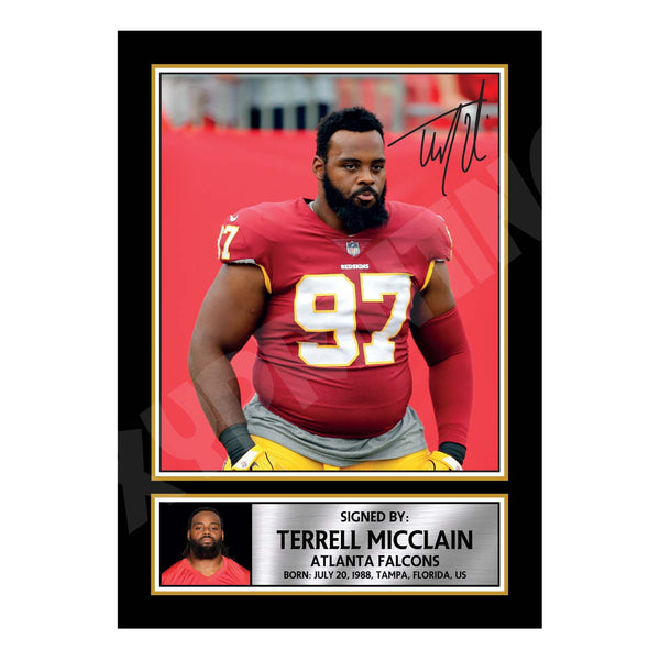 Terrell MicClain 2 American Football Printed Signature Print
