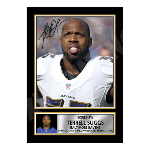 Terrell Suggs 1 American Football Printed Signature Print