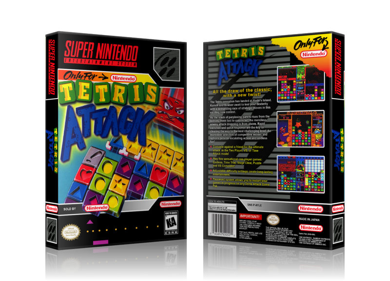 Tetris Attack Replacement Nintendo SNES Game Case Or Cover