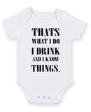 Thats What I Do I Drink Personalised Baby Boy Girl Unisex Short Sleeve Bodysuit
