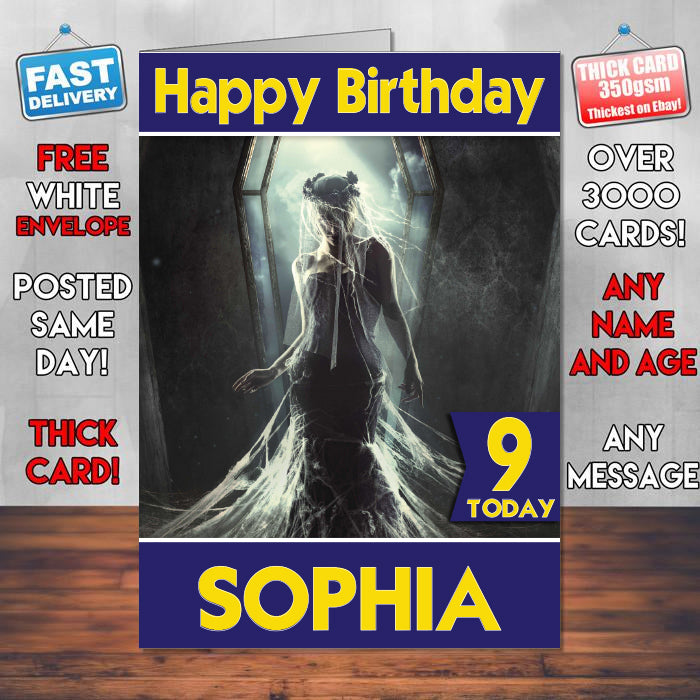 The Bride Nevesta Theme Style Personalised Kids Inspired Movie Birthday Card (SA)