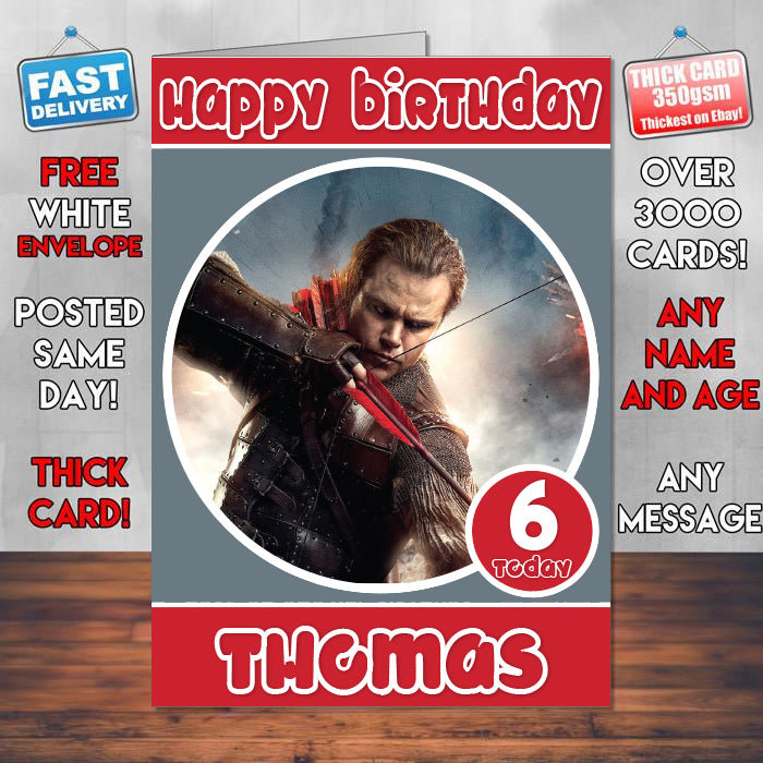 The Great Wall Matt Damon Theme Style Personalised Kids Inspired Movie Birthday Card (SA)