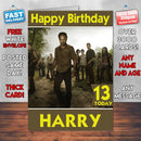 The Walking Dead Theme Style Personalised Kids Inspired Movie Birthday Card (SA)