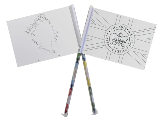 The Queen's Platinum Jubilee Original DoodleFlag® (Includes 4 Crayons)