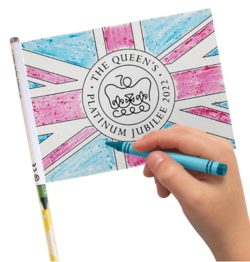 The Queen's Platinum Jubilee Original DoodleFlag® (Includes 4 Crayons)