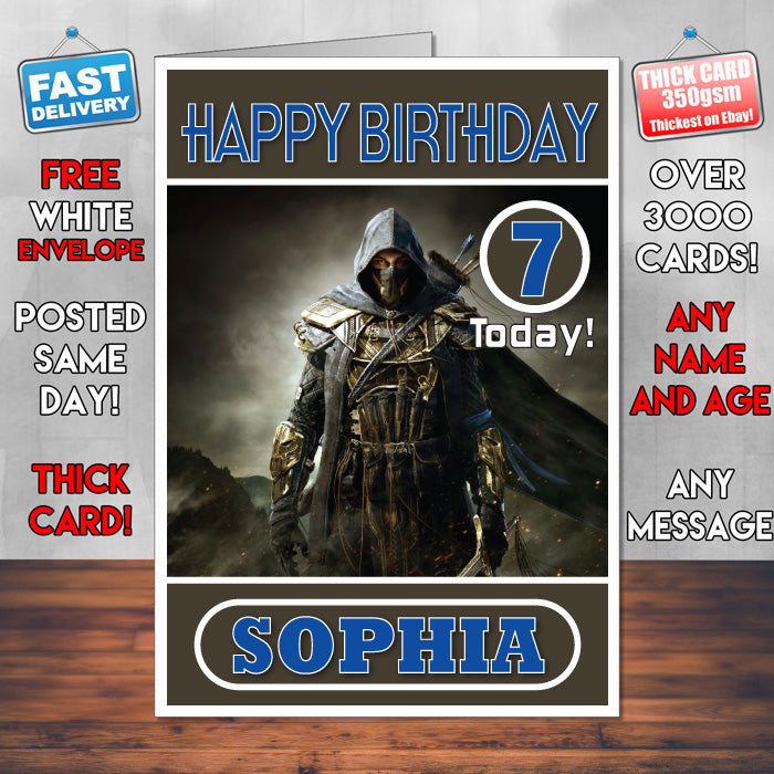 Personalised The Elder Scrolls Breton Inspired Style Game Kids Inspired Birthday Card (SA)