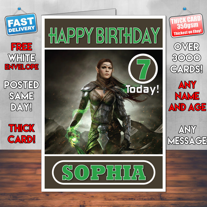 Personalised The Elder Scrolls Inspired Style Game Kids Inspired Birthday Card (SA)