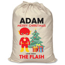PERSONALISED Cartoon Inspired Super Hero The Speedster ADAM - XL Children's Christmas Santa Sack CUSTOMISE Present