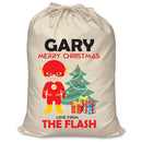 PERSONALISED Cartoon Inspired Super Hero The Speedster GARY - XL Children's Christmas Santa Sack CUSTOMISE Present