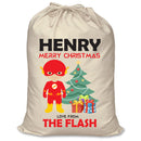 PERSONALISED Cartoon Inspired Super Hero The Speedster HENRY - XL Children's Christmas Santa Sack CUSTOMISE Present