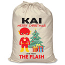 PERSONALISED Cartoon Inspired Super Hero The Speedster KAI - XL Children's Christmas Santa Sack CUSTOMISE Present