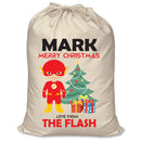 PERSONALISED Cartoon Inspired Super Hero The Speedster MARK - XL Children's Christmas Santa Sack CUSTOMISE Present