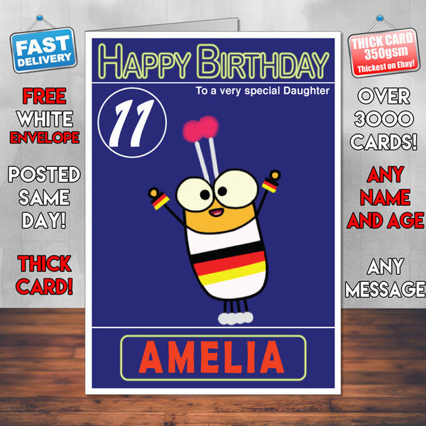The Lingo Show 4 Style Theme Personalised Kidshows Birthday Card (SA)