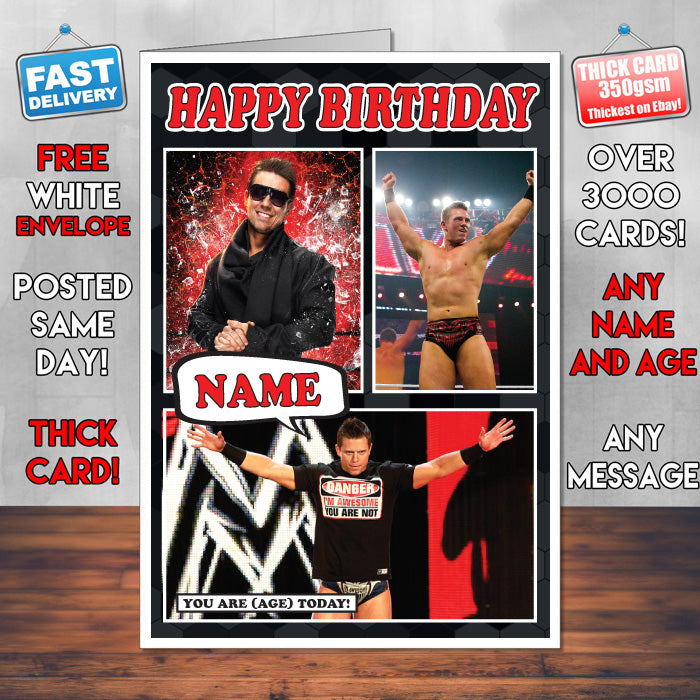 The Miz KE Inspired Style Personalised Wrestling WWE Birthday Card