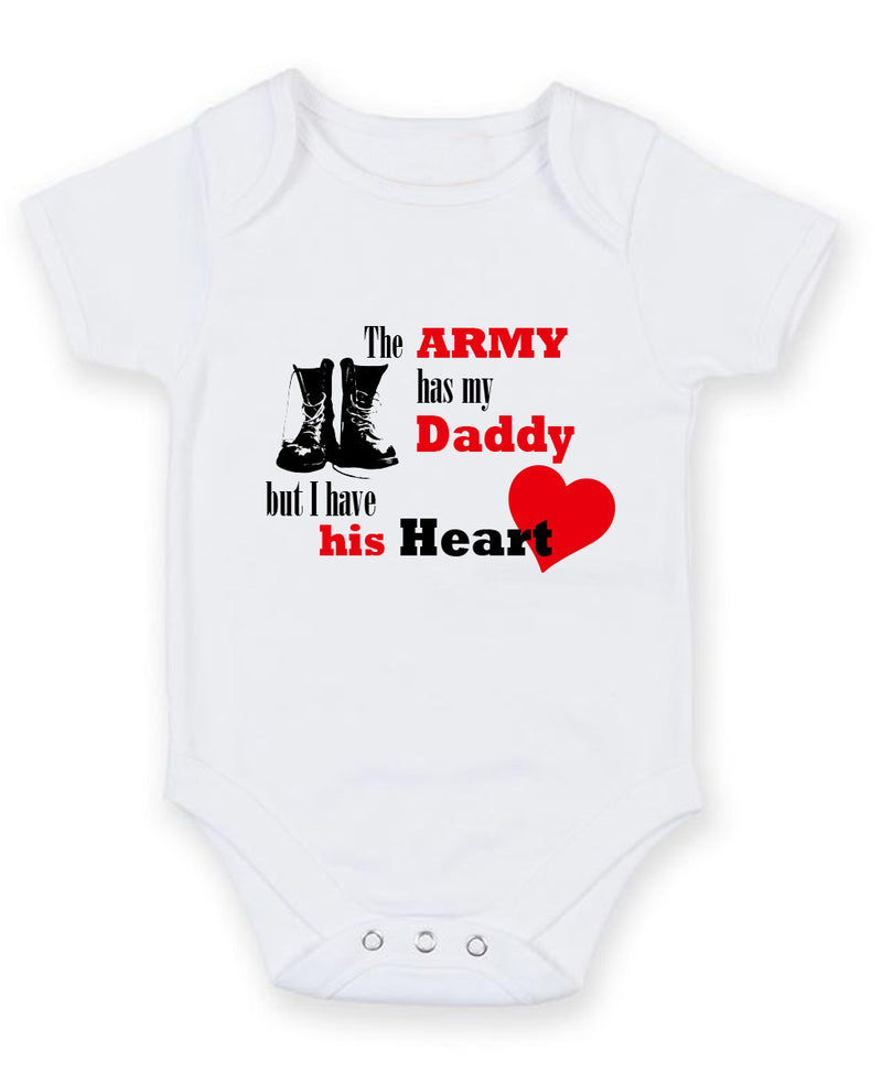 The Army Has My Daddy Personalised Baby Boy Girl Unisex Short Sleeve Bodysuit