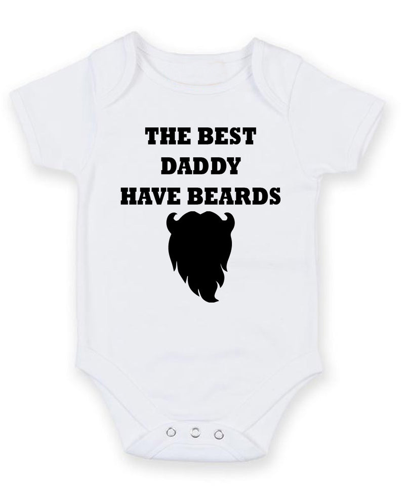 The Best Dads Have Beard Personalised Baby Boy Girl Unisex Short Sleeve Bodysuit
