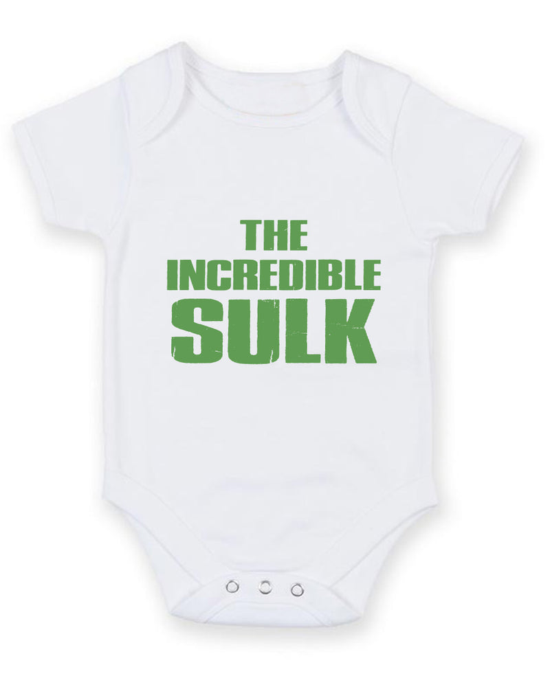 The incredible Sulk Printed Baby Grow Bodysuit Boy Girl Unisex Gift