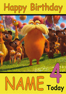 The Lorax THEME INSPIRED Kids Adult Personalised Birthday Card Birthday Card