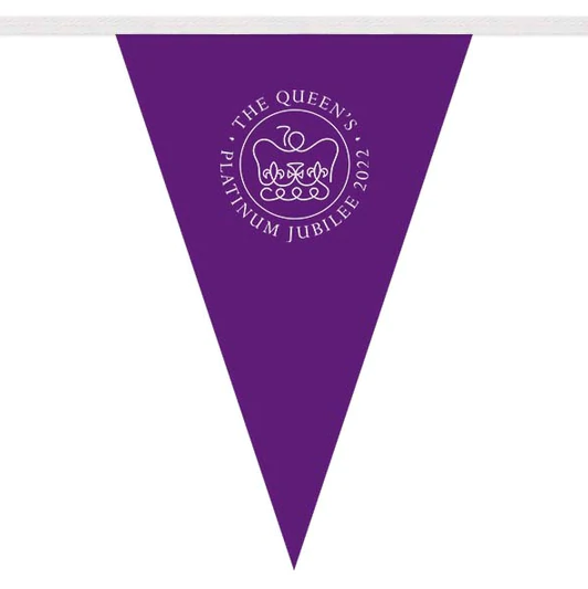 The Queen's Platinum Jubilee - 200x300mm Triangular Outdoor Bunting