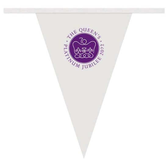 The Queen's Platinum Jubilee - 200x300mm Triangular Outdoor Bunting