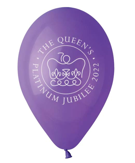 The Queen's Platinum Jubilee 10" Sustainable Natural Rubber Balloons (Printed One Side)