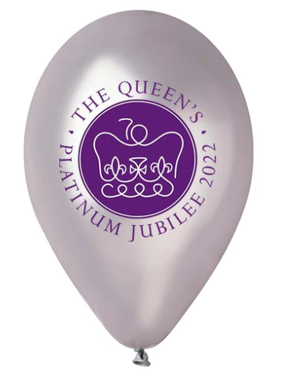 The Queen's Platinum Jubilee 10" Sustainable Natural Rubber Balloons (Printed One Side)