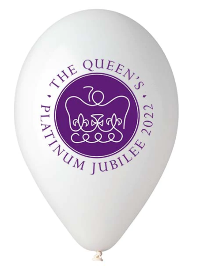 The Queen's Platinum Jubilee 10" Sustainable Natural Rubber Balloons (Printed One Side)