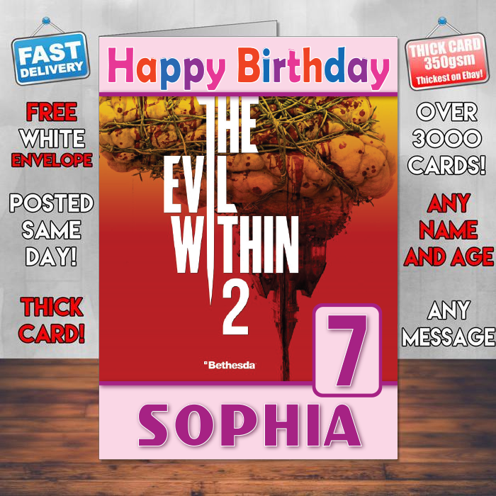 Personalised The Evil Within 2 Inspired Style Game Kids Inspired Birthday Card (SA)