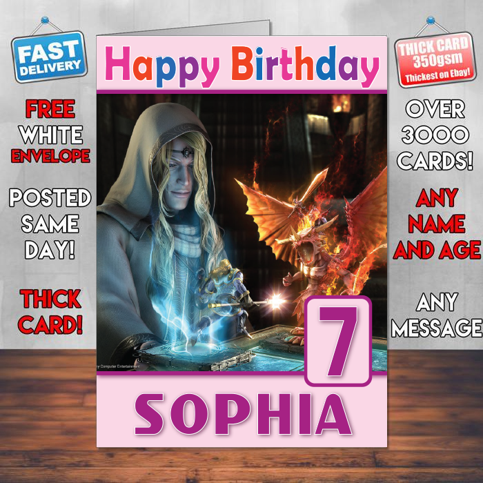 Personalised The Eye Of Judgment Inspired Style Game Kids Inspired Birthday Card (SA)