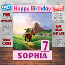 Personalised The Legend Of Zelda Ocarina Of Time Inspired Style Game Kids Inspired Birthday Card (SA)