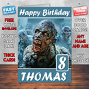 The Walking Dead Zombies Scary Theme Style Personalised Kids Inspired Movie Birthday Card (SA)
