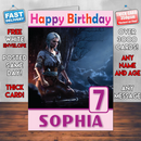 Personalised The Witcher 3 Wild Hunt Ciri Inspired Style Game Kids Inspired Birthday Card (SA)