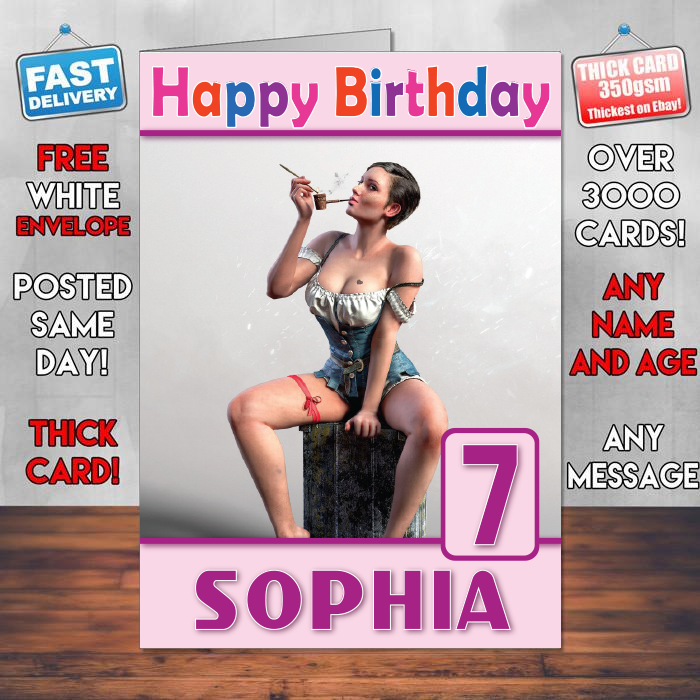 Personalised The Witcher 3 Wild Hunt Dancer Inspired Style Game Kids Inspired Birthday Card (SA)