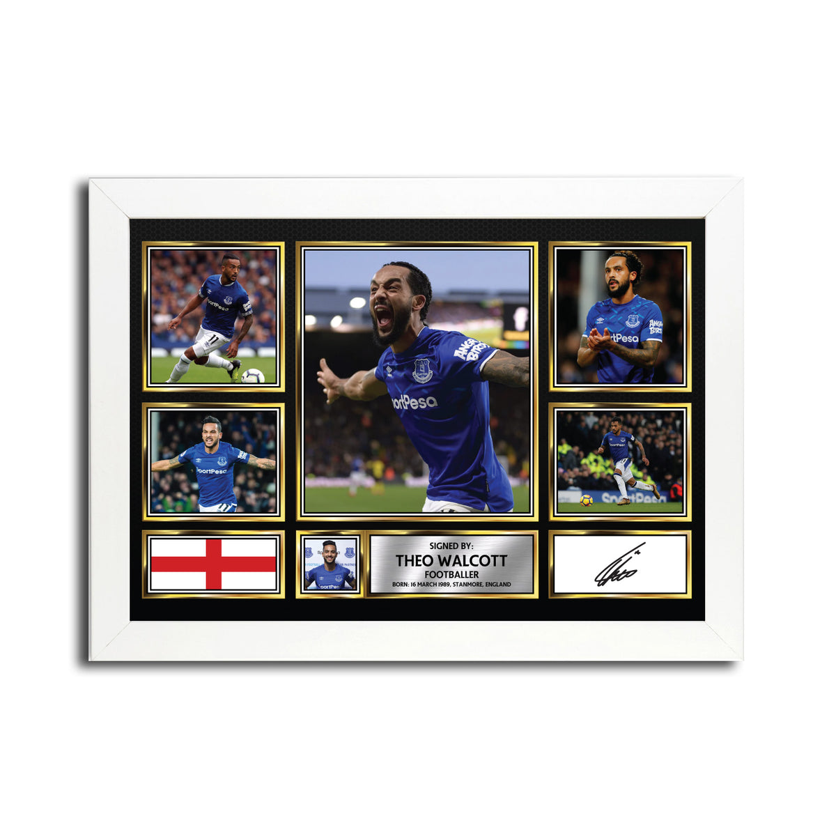 Theo Walcott MC1671 MC1699 – Black Frame Printed Signature Football Poster – Theo Walcott MC1671 MC1699