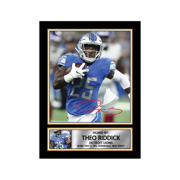 Theo Riddick American Football Printed Signature Print