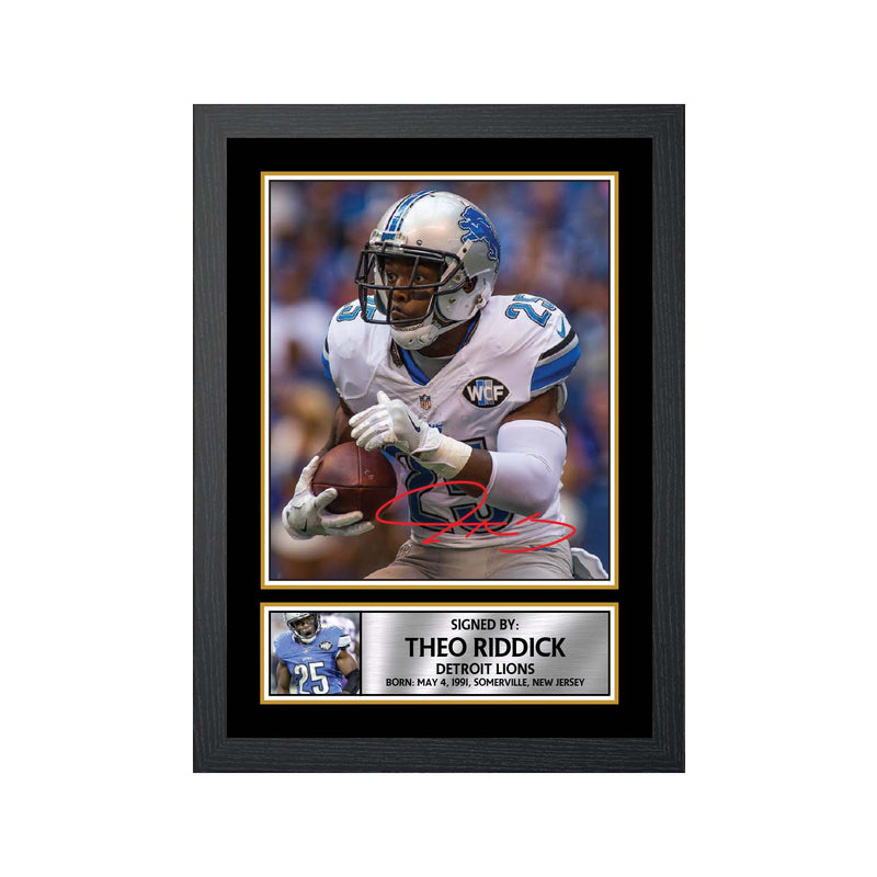 Theo Riddick 2 Limited Edition Football Signed Print - American Footballer