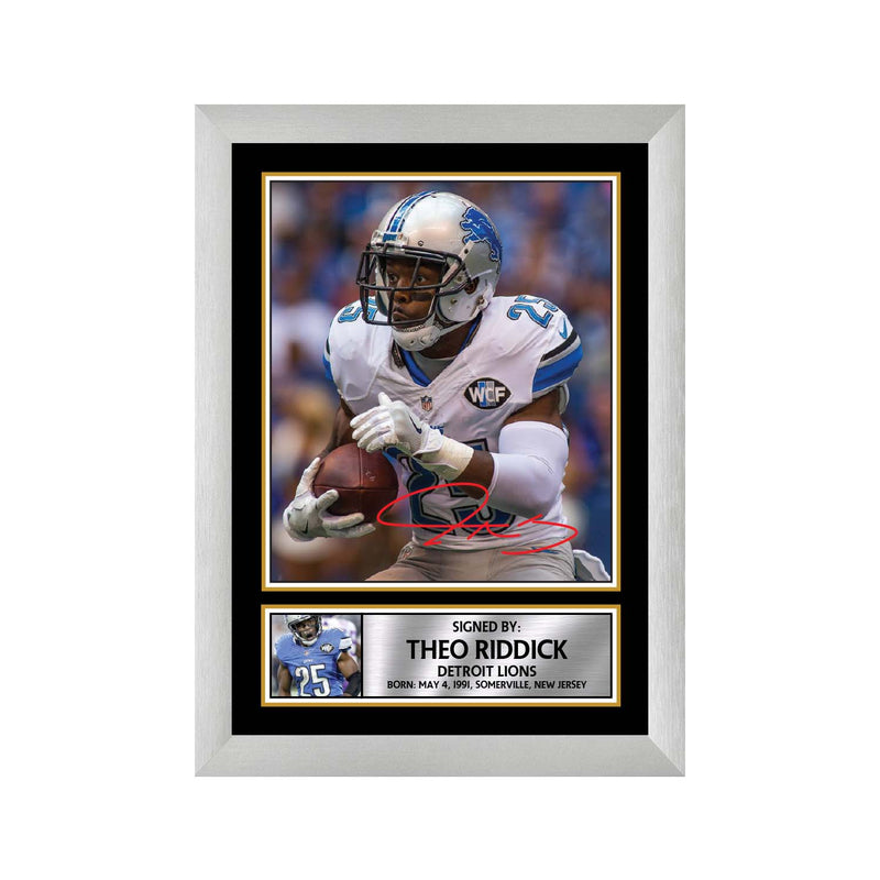 Theo Riddick 2 Limited Edition Football Signed Print - American Footballer