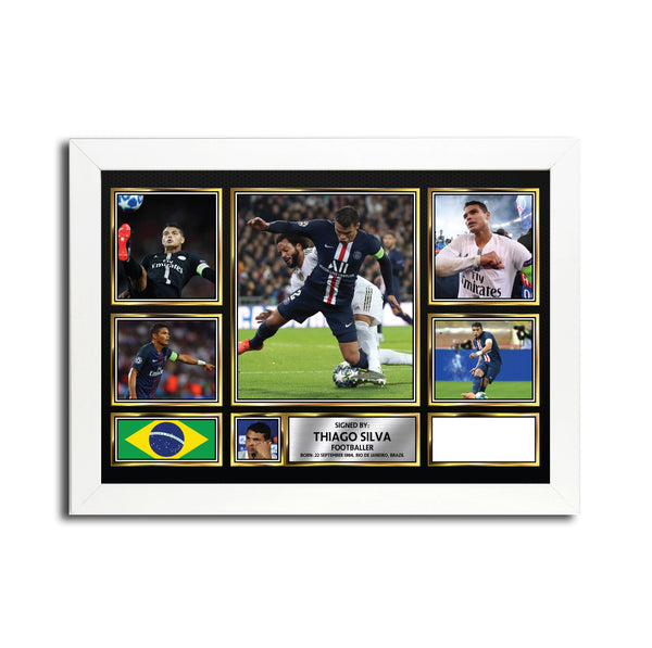 Thiago Silva MC1688 – Black Frame Printed Signature Football Poster