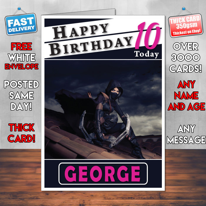 Personalised Thief 1 Inspired Style Game Kids Inspired Birthday Card (SA)