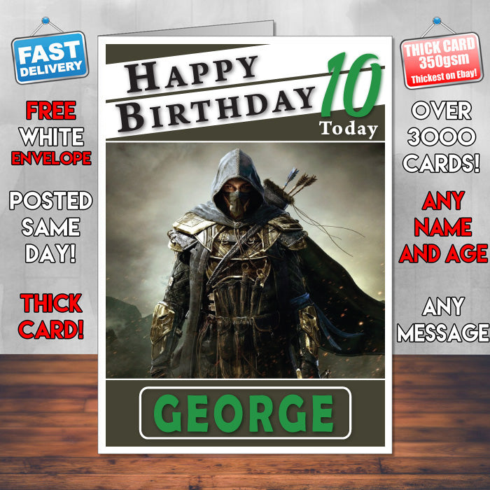 Personalised Thief Garrett Inspired Style Game Kids Inspired Birthday Card (SA)