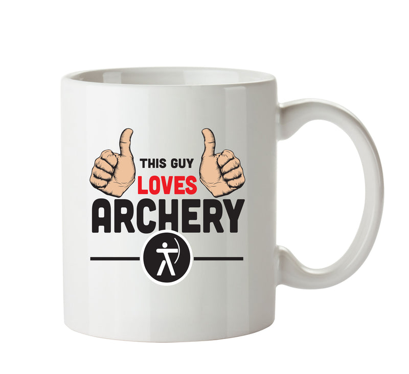 This Guy Loves Archery Personalised ADULT OFFICE MUG